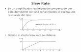 Slew Ratematerias.fi.uba.ar/6610/Apuntes/Slew Rate o velocidad de... · zona alineal C t v POL C I ... 10 6 C I SR • La fuente de corriente del par diferencial es 2mA con lo que