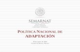 POLÍTICA NACIONAL DE ADAPTACIÓN - gob.mx · • FUNDAMENTAL: incluir el enfoque de género y de derechos humanos, privilegiando a los sectores y regiones más vulnerables, para