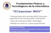 “El transistor MOS” - fiwiki.org · - Características del transistor MOS. Estructura y geometría del transistor MOS. Polarización. - Tipos de transistores MOS. Simbología.