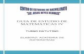 GUIA DE ESTUDIO DE MATEMATICAS IV - Ceb42 DE... · grado cero, uno y dos, empleando criterios de ... Bosqueja la gráfica de cada una de las siguientes funciones polinomiales de grado