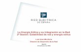 La Energía Eólica y su Integración en la Red 2ª Sesión ... · yGenerador. yAcoplamiento turbina-generador. ... en el punto de conexión a la red, en ... Control de generación