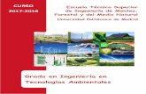 Grado en Ingeniería en Tecnologías Ambientales · • Prácticas de Mecánica de Fluidos enel laboratorio de Hidráulica de la ETSI de Montes, Forestal y del Medio Natural y en