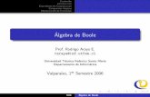 Álgebra de Boolealumnos.inf.utfsm.cl/~raraya/arq/material/Capitulo_3.pdf · Contenido Introduccion Expresiones de Conmutaci´on Compuertas Logicas Minimizacion de Funciones Introducci´on