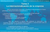 Tema 2 La internacionalización de la empresa - …japastor.com/Documentos/Marketing/Tema%202%20-%20... · • Factores de competencia exterior • La selección de mercados propicios