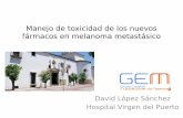 Manejo de toxicidad de los nuevos fármacos en … · Manejo de toxicidad de los nuevos fármacos en melanoma metastásico David López Sánchez Hospital Virgen del Puerto