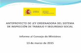 Presentación de PowerPoint - ga-galicia.com LEY INSPECCION... · hasta el 50% según la Oferta de Empleo Público para 2015). ... •El Anteproyecto de Ley será ahora objeto de