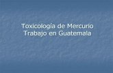 Toxicología de Mercurio Trabajo en Guatemala - … · Sales de mercurio Inorgánico ... - se distribuye unido a los eritrocitos, - atraviesa y altera las barreras hemato-encefálica
