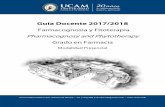 Guía Docente 2017/2018 - ucam.edu · PDF fileDrogas que actúan sobre el Sistema nervioso central. Hipnoanalgésicos, antineurálgicos, sedantes nerviosos, antidepresivos, estimulantes