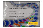 EVALUACIONES GENÓMICAS Luis Varona Genética Cuantitativa … Luis... · - La selección genómica no sustituye a la genética cuantitativa ni al BLUP y requiere control de producciones