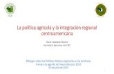La política agrícola y la integración regional ... · Unas conclusiones para comenzar… La política y estrategias agrícolas regionales en Centroamérica y República Dominicana