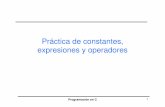 Práctica de constantes, expresiones y operadorespersonales.unican.es/corcuerp/progcomp/slides/Practica... · 2009-03-18 · Programación en C 3 Constantes enumeradas • Consisten