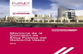 Memoria de la Comisión de Ética Pública del Gobierno Vasco ... · Resumen de casos tratados por la Comisión de Ética Pública en 2015 53 ISBN: 978-84-7777-480-8. Comisión de