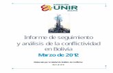 Informe de seguimiento y análisis de la conflictividad en ... fileproviene de una base de datos especializada desarrollada por la Fundación UNIR Bolivia, que es alimentada periódicamente