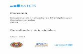 MICS4 Preliminary Findings - Noticias de Panamá · - Los Santos - Panamá - Veraguas ... 2.15 Frecuencia mínima de comidas Porcentaje de niños/as de entre 6 y 23 meses que reciben