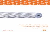 Cable de Aluminio Desnudo con Alma de Acero ACSR · Descripción General Cable de aluminio 1 350 desnudo en temple duro con alma de acero galvanizado, tipo ACSR. Especiﬁcaciones