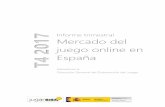 juego online en T4 España - ordenacionjuego.es · Datos de Ruleta en sus variantes Convencional y “En vivo”. 3. Datos relativos a las Máquinas de Azar y Apuestas Deportivas