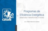 Programas de Eficiencia Energética - gob.mx · EN REDUCCIÓN DE ENERGÍA –Disminución en el costo de producción. ... –Ahorro en el subsidio elélctrico . AHORRO DE ENERGÍA