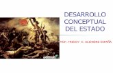 DESARROLLO CONCEPTUAL DEL ESTADO - Freddy E. … · Desarrollo del pensamiento político del Estado CORRIENTES POLÍTICAS IDEALISTAS DEBER SER DOCTRINA SUBJETIVA DEONTOLOGIA ESTATAL