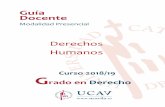 Derechos Humanos - Universidad Católica de Ávila · Realización de ejercicios individuales: El ... El alumno deberá tener en el examen al menos un 5 para ... El examen final escrito