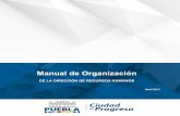 Manual de Organización - Iniciogobiernoabierto.pueblacapital.gob.mx/transparencia_file/secad/2017/... · V. Organigrama General 11 VI. Descripción de la Dirección de Recursos Humanos