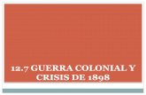 12.7 GUERRA COLONIAL Y CRISIS DE 1898 · 1. conservar territorios de ultramar (Cuba, Filipinas ... Los Estados Unidos pagarán a España la suma de 20 millones de dólares dentro
