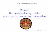 III. ATALA. Immunonutrizioa - ocw.ehu.eus · PDF fileMarasmo-Kwashiorkor Hurrengoakdaudebereziki kaltetuak: immunitate-zelularra, timoarengarapenaeta T-oroimena. Haurdunaldian, jaioberri-aldian