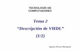 Tema 2 “Descripción de VHDL” (1/2) - ele.uva.essduenas/ASIC/VHDL2A.pdf · Permiten comunicar un diseño VHDL con un entorno externo. ... TYPE semaforo IS(rojo, verde, ambar,