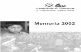 Memoria 2002 - e-ocsi.org · El Salvador 16 Nicaragua 18 ... muy satisfecha con el trabajo puesto que los grupos crecen ... Cuando se trabaja en promoción y con tanta gente el cambio