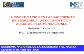 LA INVESTIGACION EN LAS INGENIERIAS EN VENEZUELA: …acading.org.ve/info/comunicacion/pubdocs/material_CR_tecnicas/in... · del laboratorio de ensayo de ... evolucion (?) de la investigacion