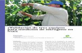 Validación de tres equipos para medición de nitrógeno en maíz · el agua de drenaje superficial, en la medida que se incrementa la dosis de nitrógeno en el suelo. ... El costo