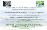 RESUMEN ACTIVIDADES 2007 Y ACTIVIDADES … · verde, en el período de los años 2007-2009, en la jurisdicción de los municipios La Esperanza, Intibucá y Yamaranguila, con la participación