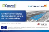 Modelos innovadores de financiación para la - pv-financing.eu · en eficiencia energética y renovables Webinar Creara 30 marzo 2017. Préstamos colectivos (crowdlending) Jordi Solé