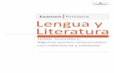 Examen Primaria Lengua y Literatura - elbibliote.com · ¿Qué funciones cumple el sustantivo en el sujeto? (10%) a. Objeto directo, aposición y circunstancial. ... c. Núcleo del