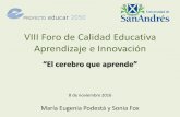 VIII Foro de Calidad Educativa Aprendizaje e Innovacióneducar2050.org.ar/wp/wp-content/uploads/2016/11/Sonia-Fox-Maria... · Golombek,D. en El Cerebro que Aprende, 2013 Cerebro Adolescente