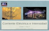 Corriente Eléctrica e Intensidad · (que es un alambre ... Se define la intensidad de la corriente (I) , como el cuociente ... de electrones varia cada cierto periodo de tiempo.
