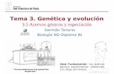Tema 3. Genética y evolucióndpbiologia.weebly.com/uploads/2/1/5/5/21553524/gtp_t3...APLICACIÓN: Identificación ejemplos selección natural El idoneidad de un genotipo o fenotipo