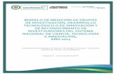 Modelo de medición de Grupos de Investigación, Tecnológica ... · Gabriela Delgado Murcia, PhD – Directora de Fomento a la Investigación (Septiembre de 2013 – Actualmente)