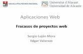 Presentación de PowerPoint - RUA: Principalrua.ua.es/dspace/bitstream/10045/35716/1/Aplicaciones Web... · Fracasos de proyectos web •Los sistemas entregados no cumplieron con