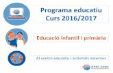 Programa educatiu Curs 2016/2017 - Anellides, serveis … · Segon cicle Al centre educatiu Conte educatiu i taller Durada: 1:30h Gràcies a la narració d’unconte protagonitzat