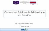 Conceptos Básicos de Metrología en Presión - lacomet.go.cr · TERMINOLOGÍA, CONCEPTOS Y DEFINICIONES ... –Las unidades de medida y sus patrones ... 50% y 75%; uno en el ámbito