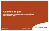 Cocinas de gas - Electrolux Group Service Support · Conversión a otro tipo de gas Para la conversión de gas es ... de llama pequeña habría que cambiarlos eventualmente sólo