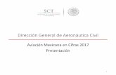 Aviación Mexicana en Cifras 2017 Presentación - sct.gob.mx · Aviación Mexicana en Cifras 2017 La Dirección General de Aeronáutica Civil publica cada año el documento estadístico