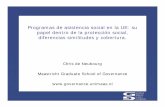 Programas de asistencia social en la UE: su papel dentro ...siteresources.worldbank.org/SAFETYNETSANDTRANSFERS/Resources/... · • Los países de Europa continental ... Portugal