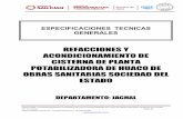 REFACCIONES Y ACONDICIONAMIENTO DE CISTERNA DE PLANTA POTABILIZADORA DE ...ossesanjuan.com.ar/v2/institucional/wp-content/uploads/2018/10/08... · Veredas: Se construirá vereda perimetral
