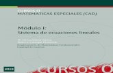 4JTUFNB EF FDVBDJPOFT MJOFBMFT - OCW UNEDocw.innova.uned.es/matematicas-curso-acceso/pdf/moduloI.pdf · Por tanto, para resolver sistemas lineales de ecuaciones basta con representar