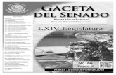 VICEPRESIDENCIAS: P O LXIV Legislatura - infosen.senado…infosen.senado.gob.mx/sgsp/gaceta/64/1/2018-12-11-1/assets/... · Senado, cuando así se requiere para el mejor desempeño