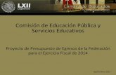 Comisión de Educación Pública y Servicios Educativos · Fuente: elaboración propia con base en datos del PEF 2013 y PPEF 2014. Función y Subfunción LXII Legislatura 07 Defensa