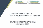 DR. ADOLFO MORAN CARDENAS AREQUIPA-2017 · - tasa de infeccion de necrosis pancreatica 17% que puede llegar a 70% en la tercera semana. factores mal pronostico: necrosis infectada,