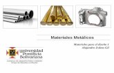 Materiales Metálicos - punknerds.com · Son muy difíciles de soldar. Moderada resistencia a corrosión y baja tenacidad. Aceros Inoxidables ... – Como recubrimiento protector