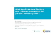Observatorio Nacional de Cáncer ONC Colombia: Perspectivas ... · Marco normativo para el monitoreo del cáncer y gestión de ... MSPS 2013 1 • Plan Decenal para de Salud Pública